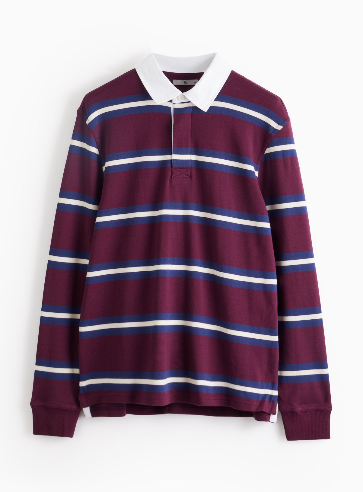 Dark Red Long Sleeve Rugby Shirt XL - Image 3 thumbnail